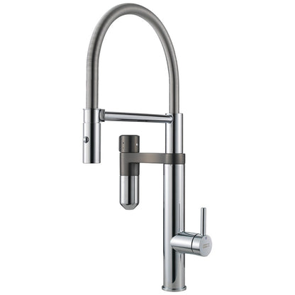 Franke Vital Baterie bucatarie monocomanda cu dus extractibil si sistem de filtrare apa, crom