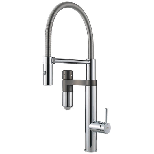 Franke Vital Baterie bucatarie monocomanda cu dus extractibil si sistem de filtrare apa, crom