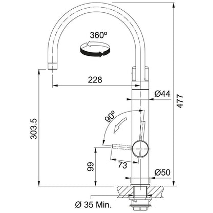 Franke Vital Baterie bucatarie cu sistem de filtrare apa, negru mat