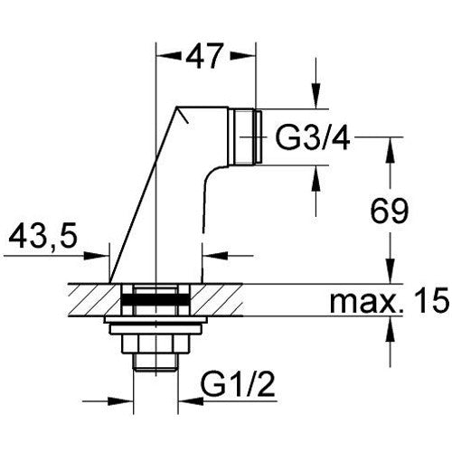 Grohe Racord la coloana 1/2' unghi de 3/4' x 1/2'