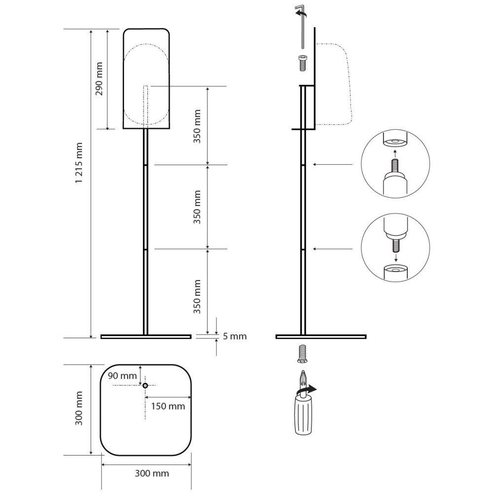 Bemeta Hotel Dozator dezinfectant cu senzor si suport freestanding 1100 ml