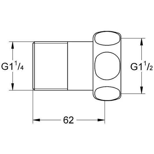 Grohe Racord direct Piulita 1 1/2' x 1 1/4' filet tata fara ornament