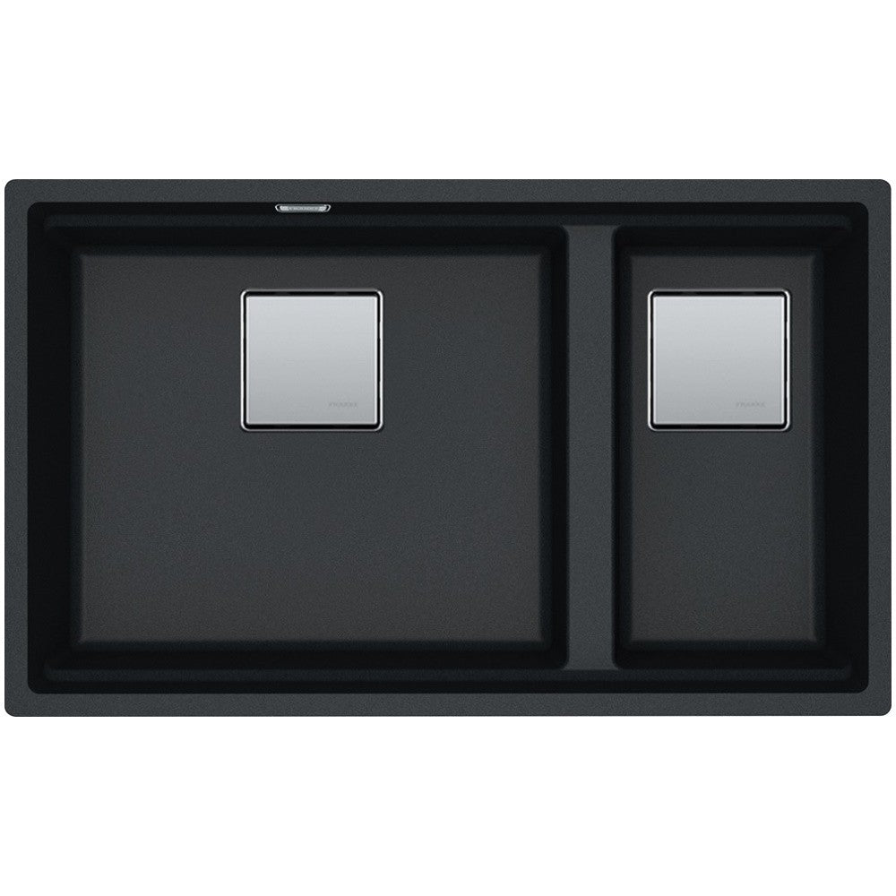 Franke Kubus 2 Sottotop KNG 120 Chiuveta bucatarie granit cu 2 cuve 76x46 cm, negru (nero)
