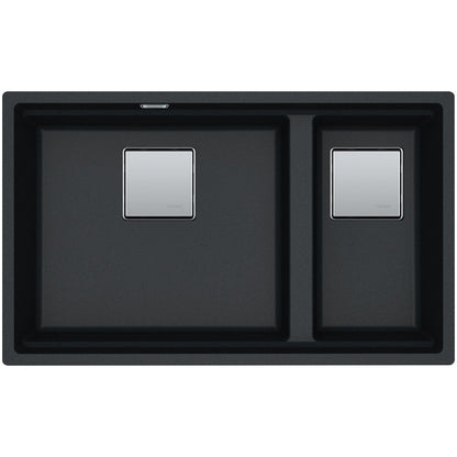 Franke Kubus 2 Sottotop KNG 120 Chiuveta bucatarie granit cu 2 cuve 76x46 cm, negru (nero)