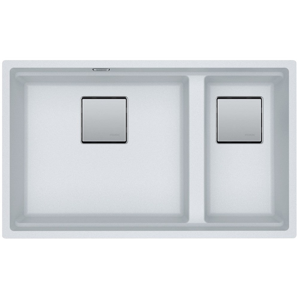 Franke Kubus 2 Sottotop KNG 120 Chiuveta bucatarie granit cu 2 cuve 76x46 cm, alb (bianco)