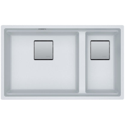 Franke Kubus 2 Sottotop KNG 120 Chiuveta bucatarie granit cu 2 cuve 76x46 cm, alb (bianco)