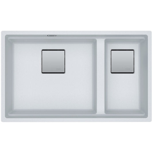 Franke Kubus 2 Sottotop KNG 120 Chiuveta bucatarie granit cu 2 cuve 76x46 cm, alb (bianco)