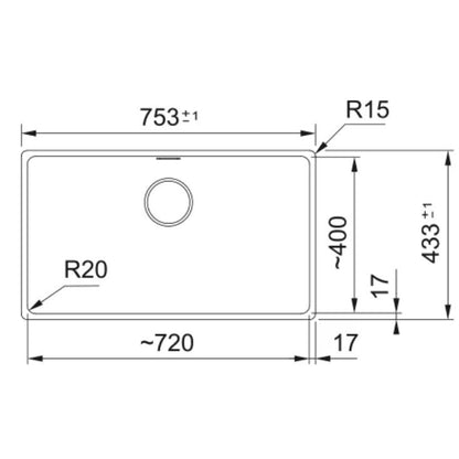 Franke Maris MRG 110-72 Chiuveta bucatarie granit 75x43 cm, alb