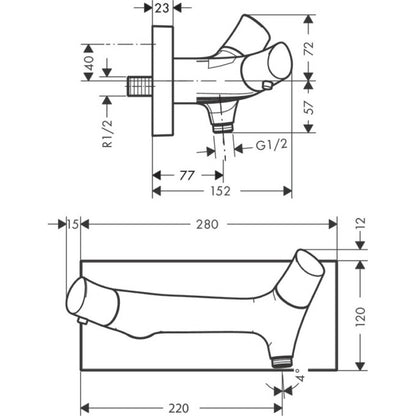Hansgrohe Axor Starck Organic Baterie dus cu termostat