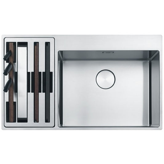 Franke Box Center BWX 220-54-27 Chiuveta bucatarie inox satinat cu accesorii, 86x51 cm
