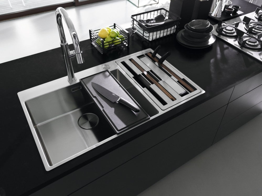 Franke Box Center BWX 220-54-27 Chiuveta bucatarie inox satinat cu accesorii, 86x51 cm