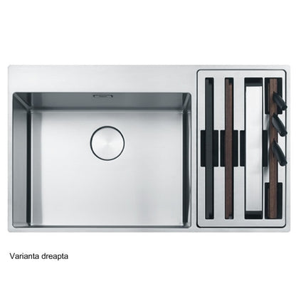 Franke Box Center BWX 220-54-27 Chiuveta bucatarie inox satinat cu accesorii, 86x51 cm