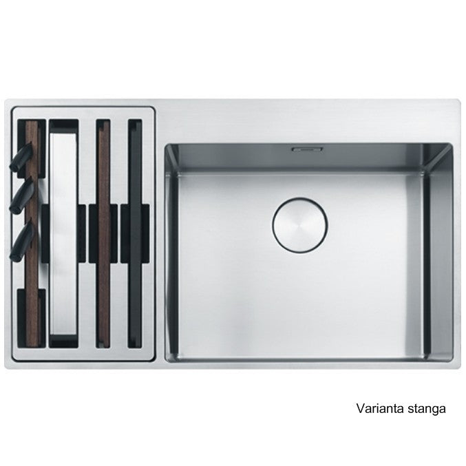 Franke Box Center BWX 220-54-27 Chiuveta bucatarie inox satinat cu accesorii, 86x51 cm