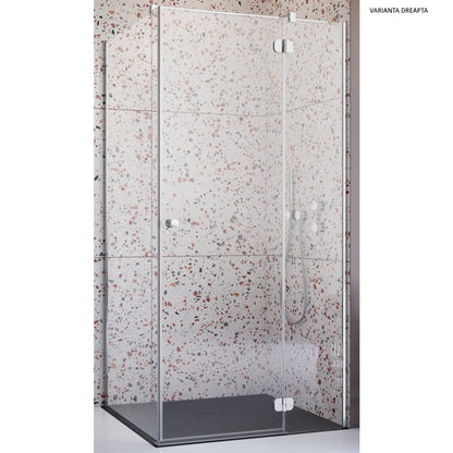 Set promo Cabina dus dreptunghiulara cu usa batanta Radaway Torrenta KDJ 120x90 cm, cadita si sifon