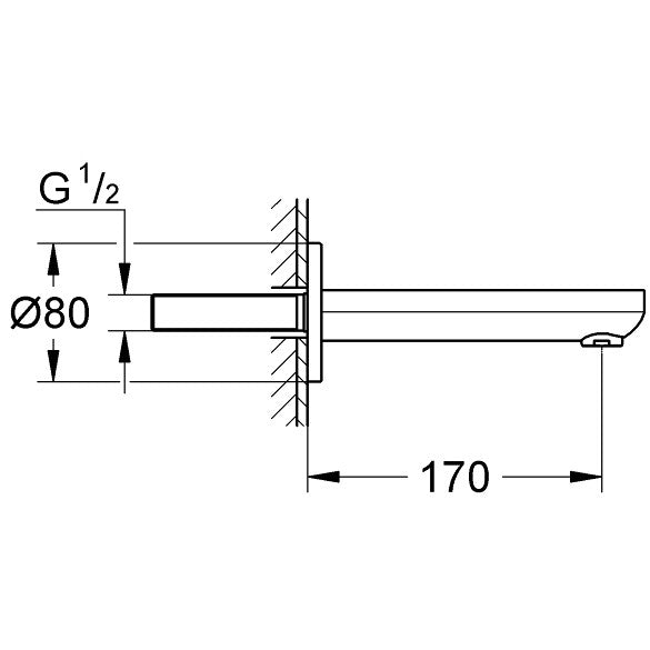 Grohe Eurosmart Cosmopolitan Pipa cada