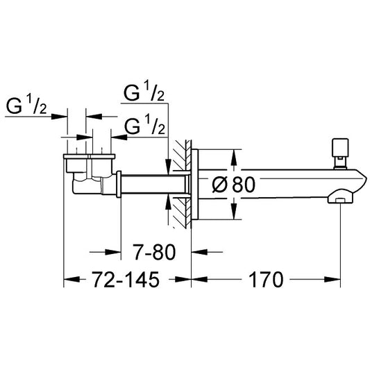 Grohe Eurodisc Cosmopolitan Pipa cada cu divertor