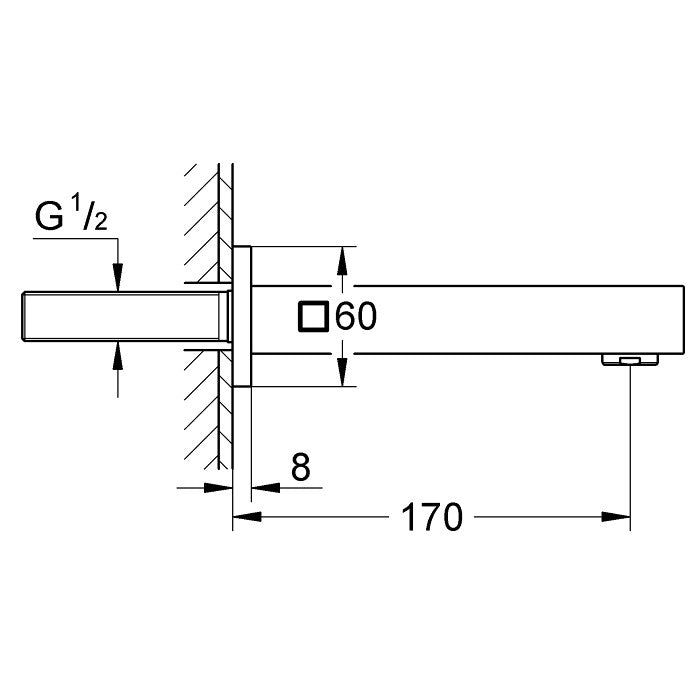 Grohe Eurocube Pipa cada, crom