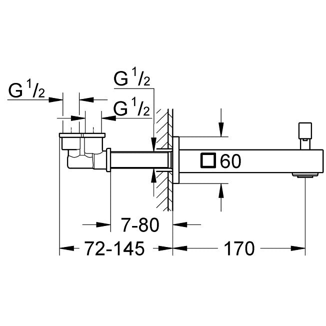 Grohe Eurocube Pipa cada cu divertor