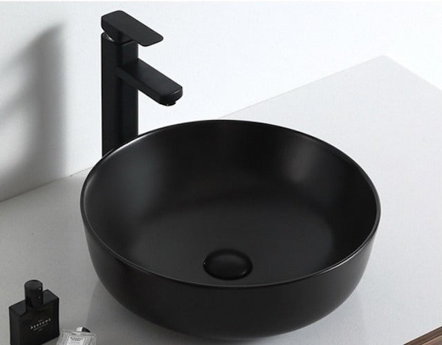 Lavoar baie pe blat Fluminia Amereta Ø41 cm, negru mat