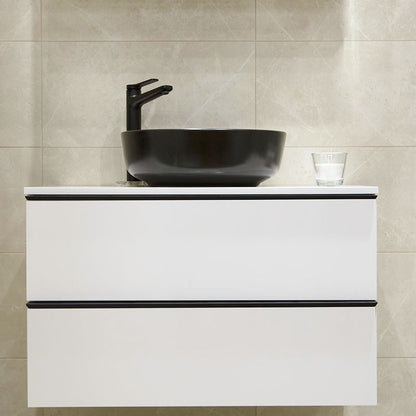 Lavoar baie pe blat Fluminia Amereta Ø41 cm, negru mat
