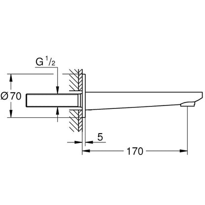Grohe Lineare Pipa cada, crom