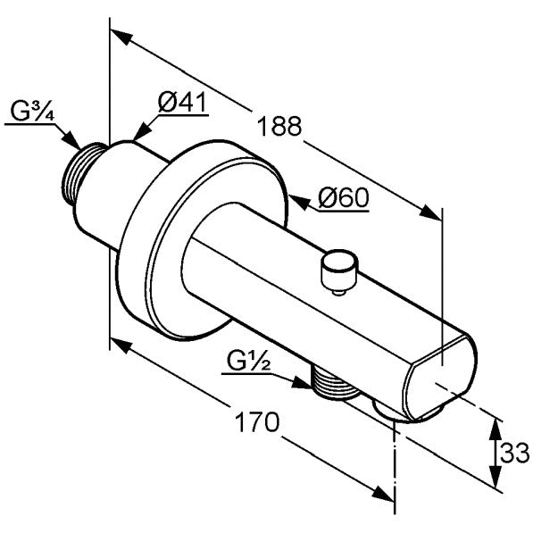 Kludi MX Pipa pentru cada si dus
