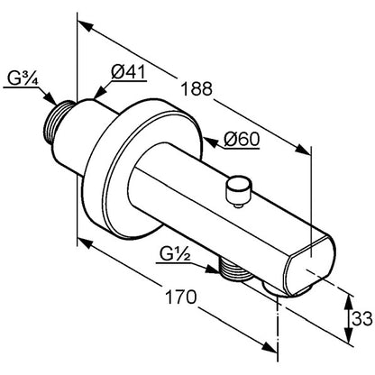 Kludi MX Pipa pentru cada si dus