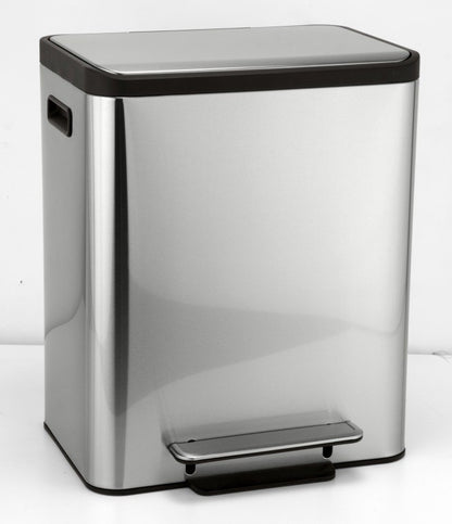 Bemeta Hotel Cos gunoi dublu cu capac soft close 2x15 l, inox mat