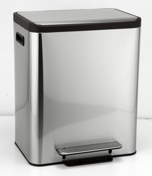 Bemeta Hotel Cos gunoi dublu cu capac soft close 2x15 l, inox mat