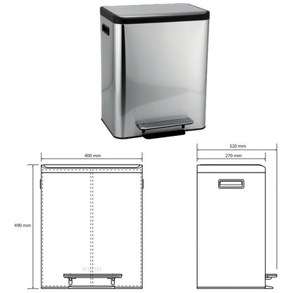 Bemeta Hotel Cos gunoi dublu cu capac soft close 2x15 l, inox mat