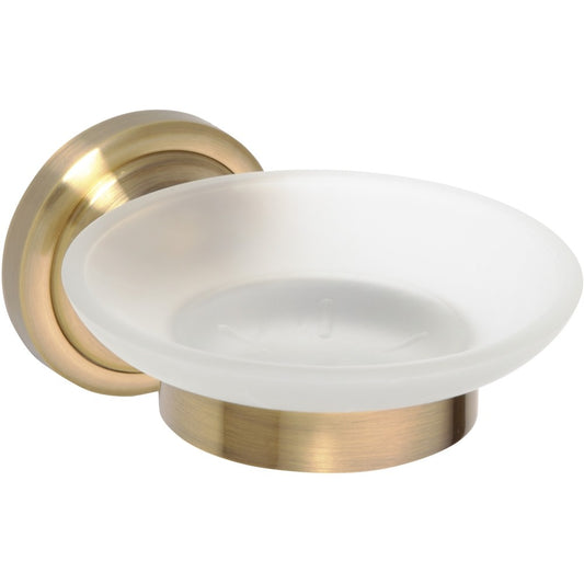 Bemeta Retro Savoniera din sticla cu suport bronz