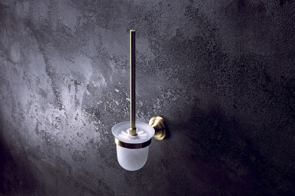 Bemeta Retro Perie WC cu suport de sticla, bronz