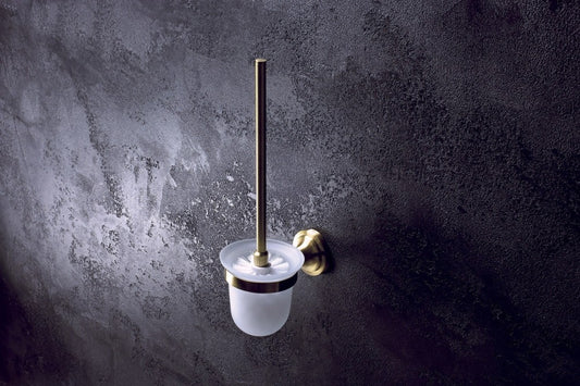 Bemeta Retro Perie WC cu suport de sticla, bronz