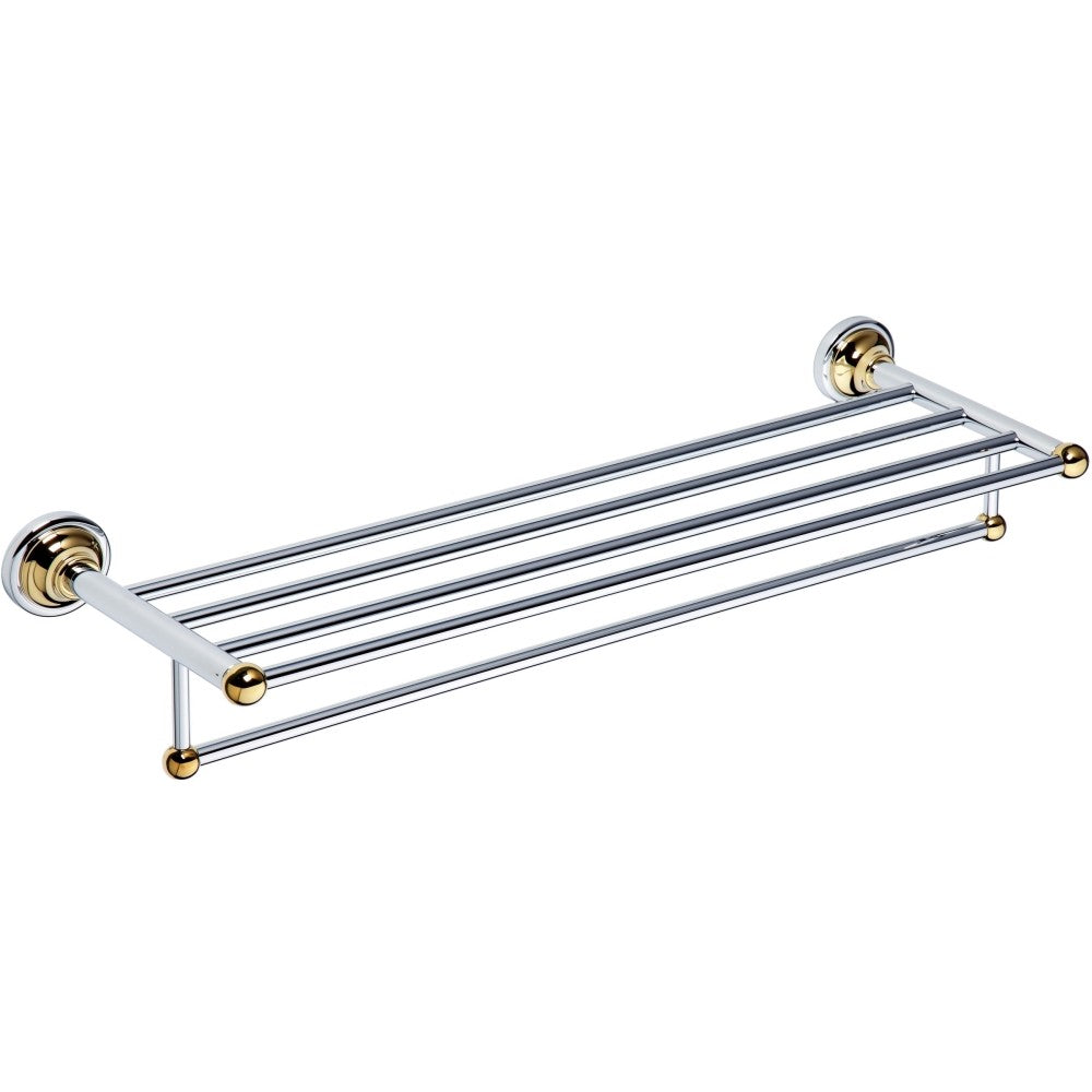 Bemeta Retro Raft (etajera) prosop baie cu bara 67 cm, auriu/crom