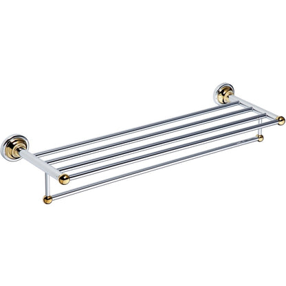 Bemeta Retro Raft (etajera) prosop baie cu bara 67 cm, auriu/crom