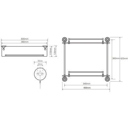 Bemeta Retro Polita dubla din sticla, auriu/crom