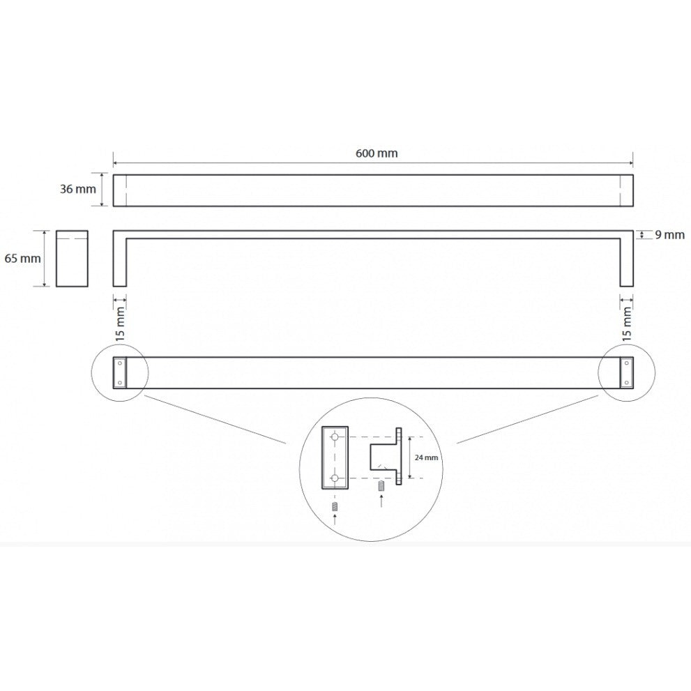 Bemeta Gamma Suport prosop baie tip bara 60 cm, inox