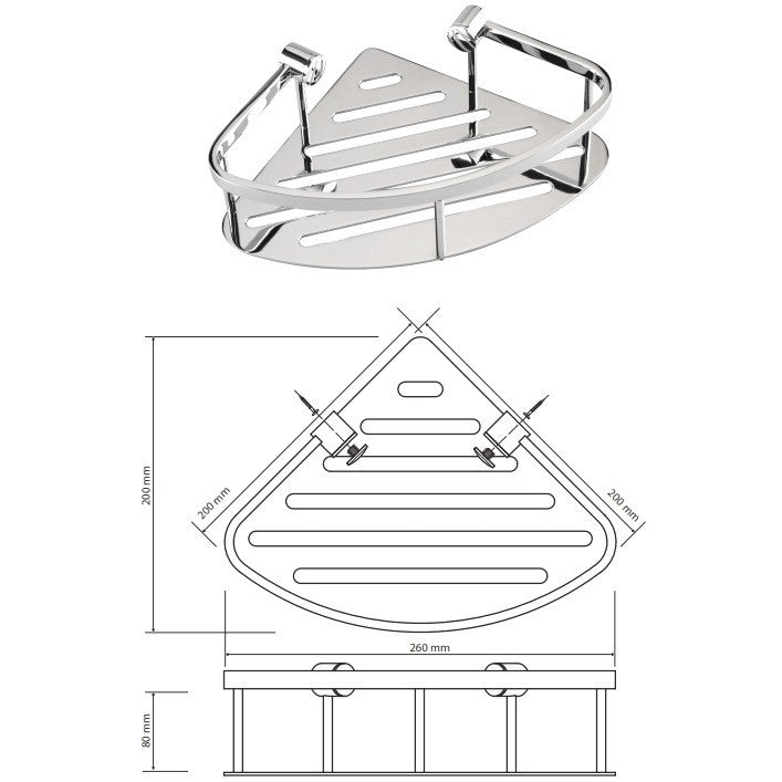 Bemeta Cytro 146208072 Polita de colt (savoniera dus) 20 cm
