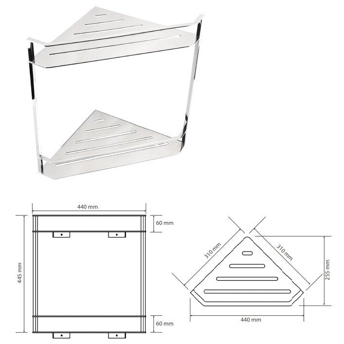 Bemeta Cytro Polita de colt dubla H37 cm