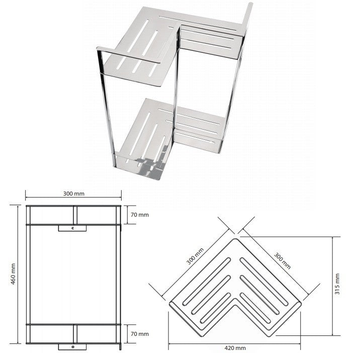 Bemeta Cytro Polita de colt dubla H38 cm