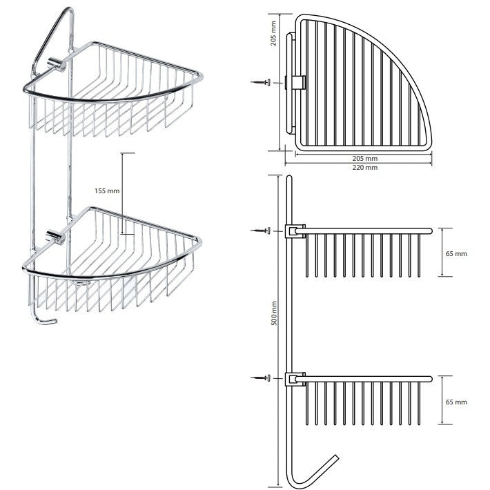 Bemeta Cytro Polita de colt dubla H50 cm