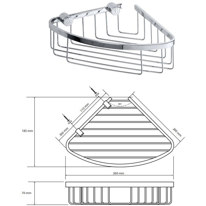 Bemeta Cytro 146208352 Polita de colt (savoniera dus) 20 cm