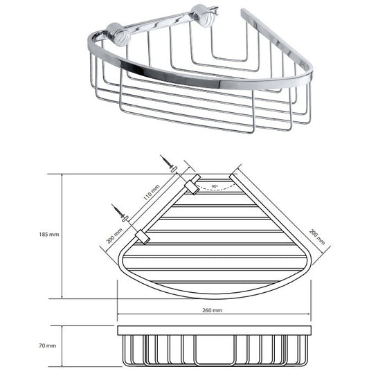 Bemeta Cytro 146208352 Polita de colt (savoniera dus) 20 cm