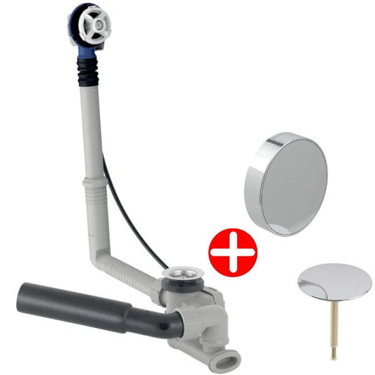 Geberit Set Sifon cu preaplin pentru cada cu actionare prin rotire L26 cm, crom