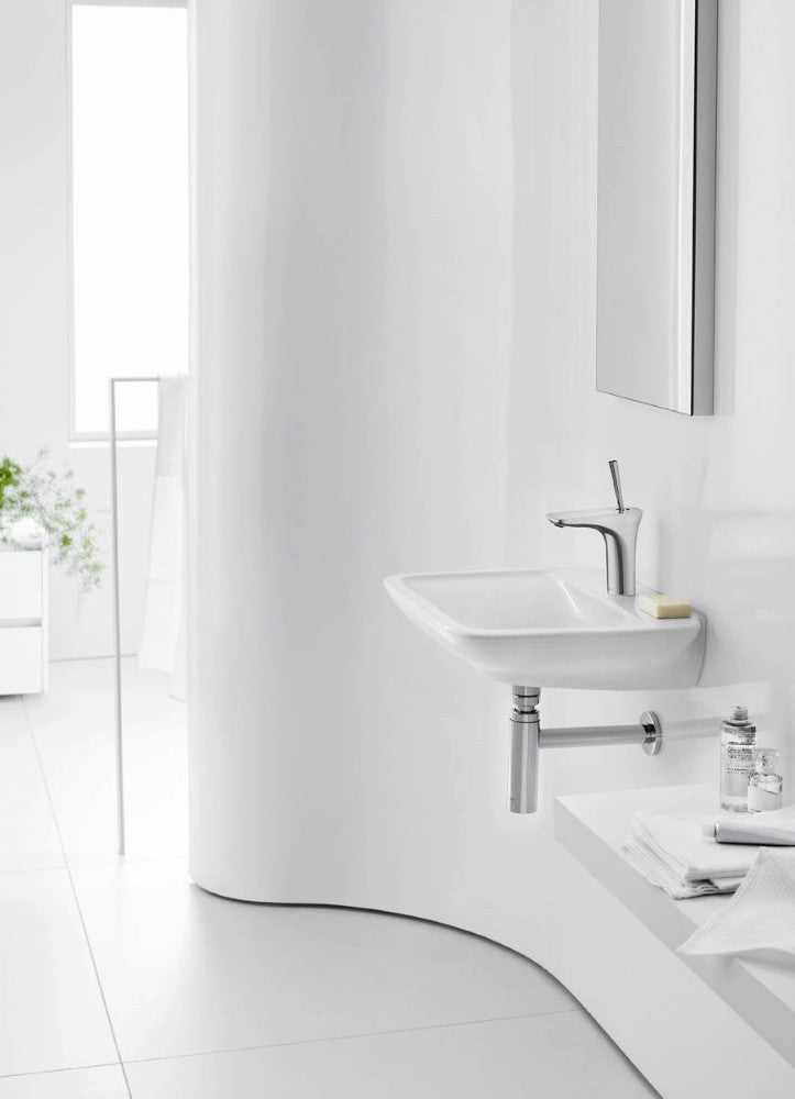 Baterie chiuveta baie alb/crom Hansgrohe PuraVida 100, cu ventil click-clack