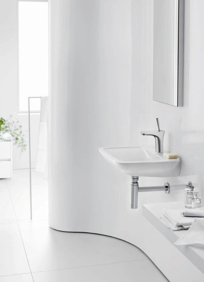 Baterie chiuveta baie alb/crom Hansgrohe PuraVida 100, cu ventil click-clack