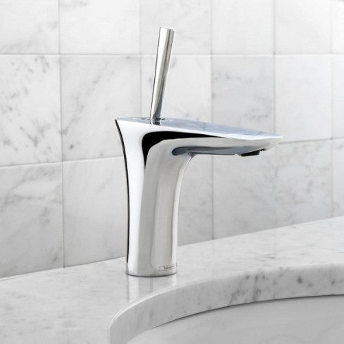 Baterie chiuveta baie alb/crom Hansgrohe PuraVida 100, cu ventil click-clack