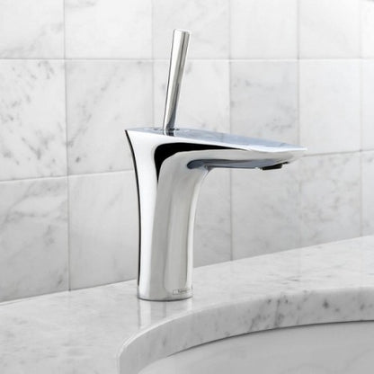 Baterie chiuveta baie alb/crom Hansgrohe PuraVida 100, cu ventil click-clack