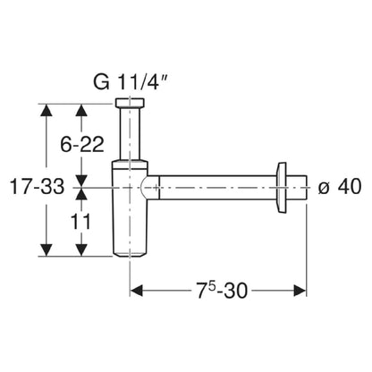 Geberit Sifon estetic pentru lavoar 1 1/4' Ø40 mm