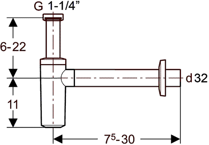 Geberit Sifon estetic pentru lavoar 1 1/4' Ø32 mm